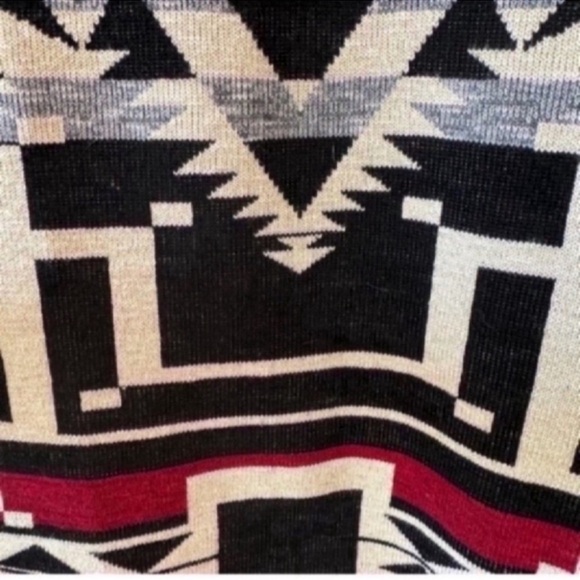 Sweater Dress Tunic Knit aztec boho Mini Denim & Supply RL black large - Picture 6 of 8